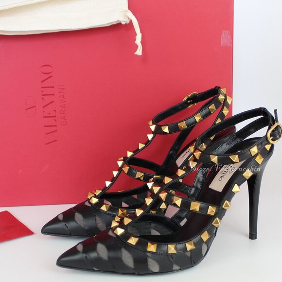 NEW VALENTINO Rockstud Cutout Stiletto Pumps–Iconic Heels for Events & Night Out - Picture 1 of 16